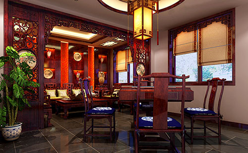 海州古典中式风格茶楼包间设计装修效果图